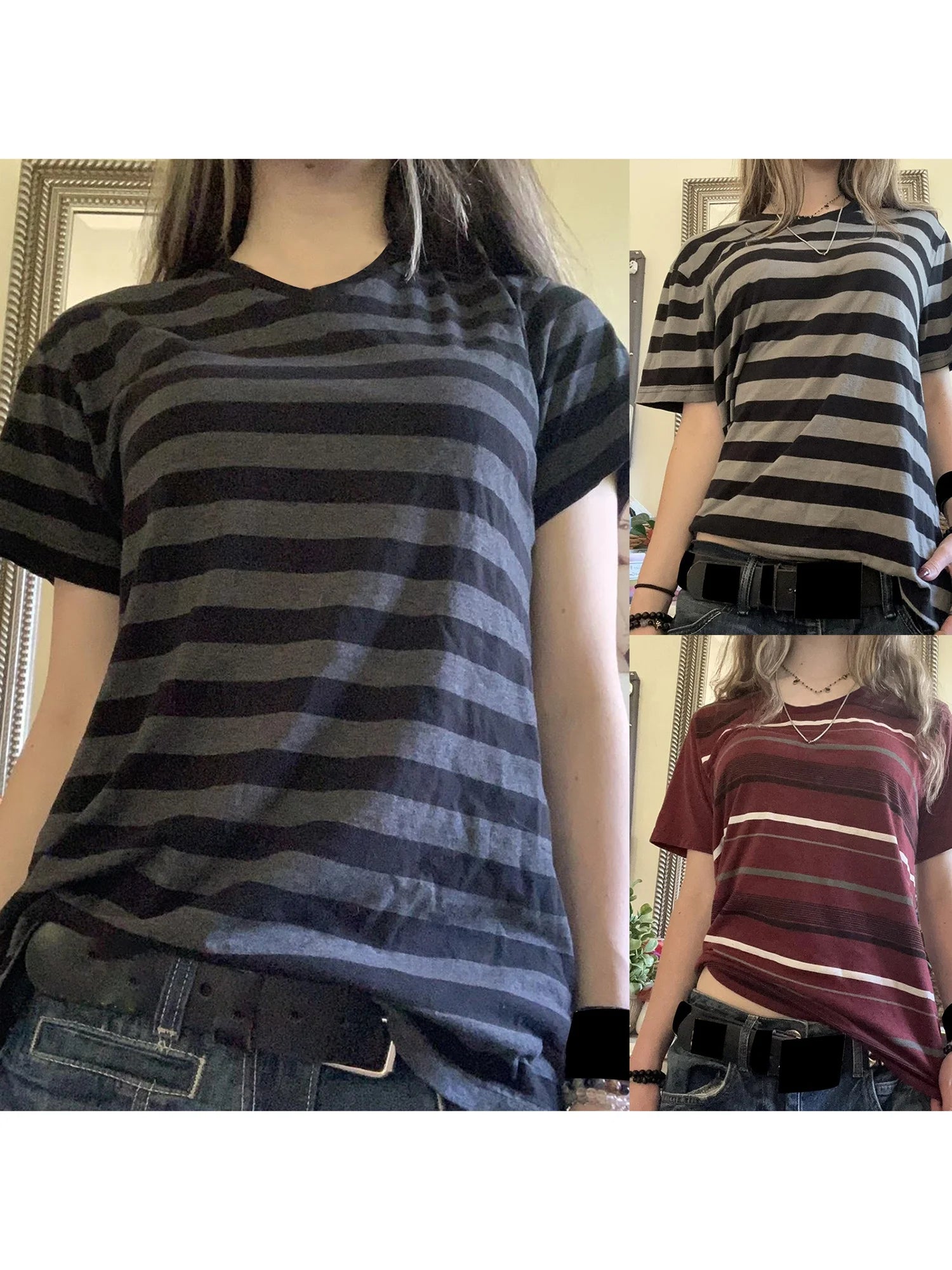 2026 summer Womens Short Sleeve American stripes Print T-Shirt Girl Round Neck Tee Outdoor Sports Adult Women's T-Shirt