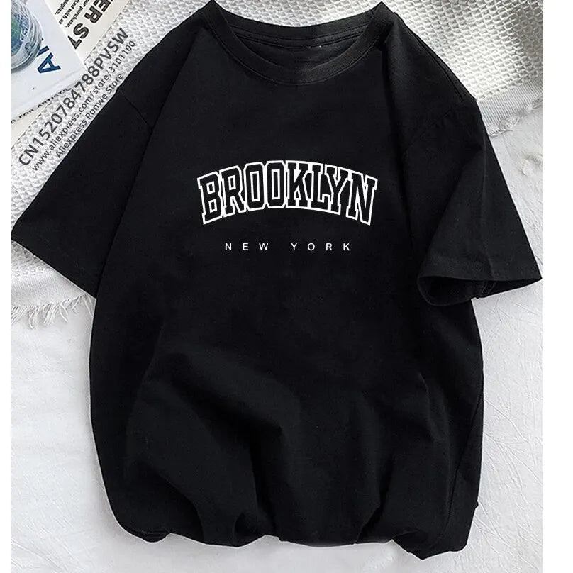 Women Brooklyn Letter Print T Shirt Girl Graphic Harajuku 2023...